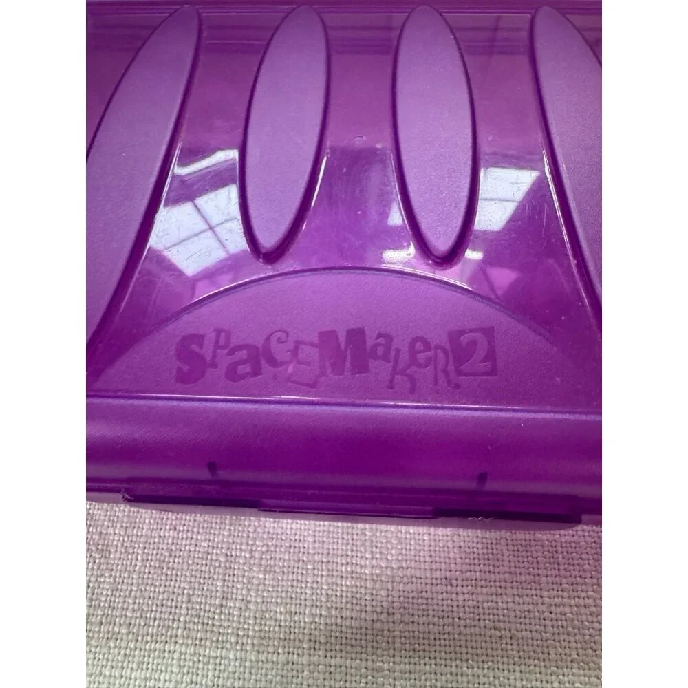 VTG Spacemaker 2 Pencil Box All Purple School Craft Art Storage Case Eldon USA